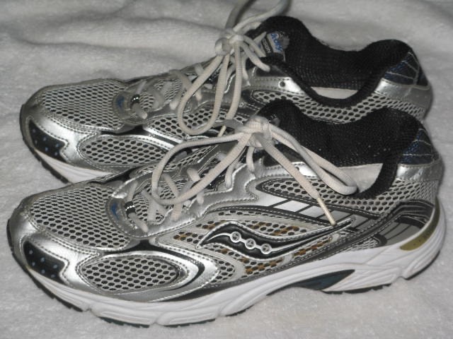 Saucony Grid Cohesion 3 Mens 11.5 Running Shoes Silver Blue Black Gray 25042-14