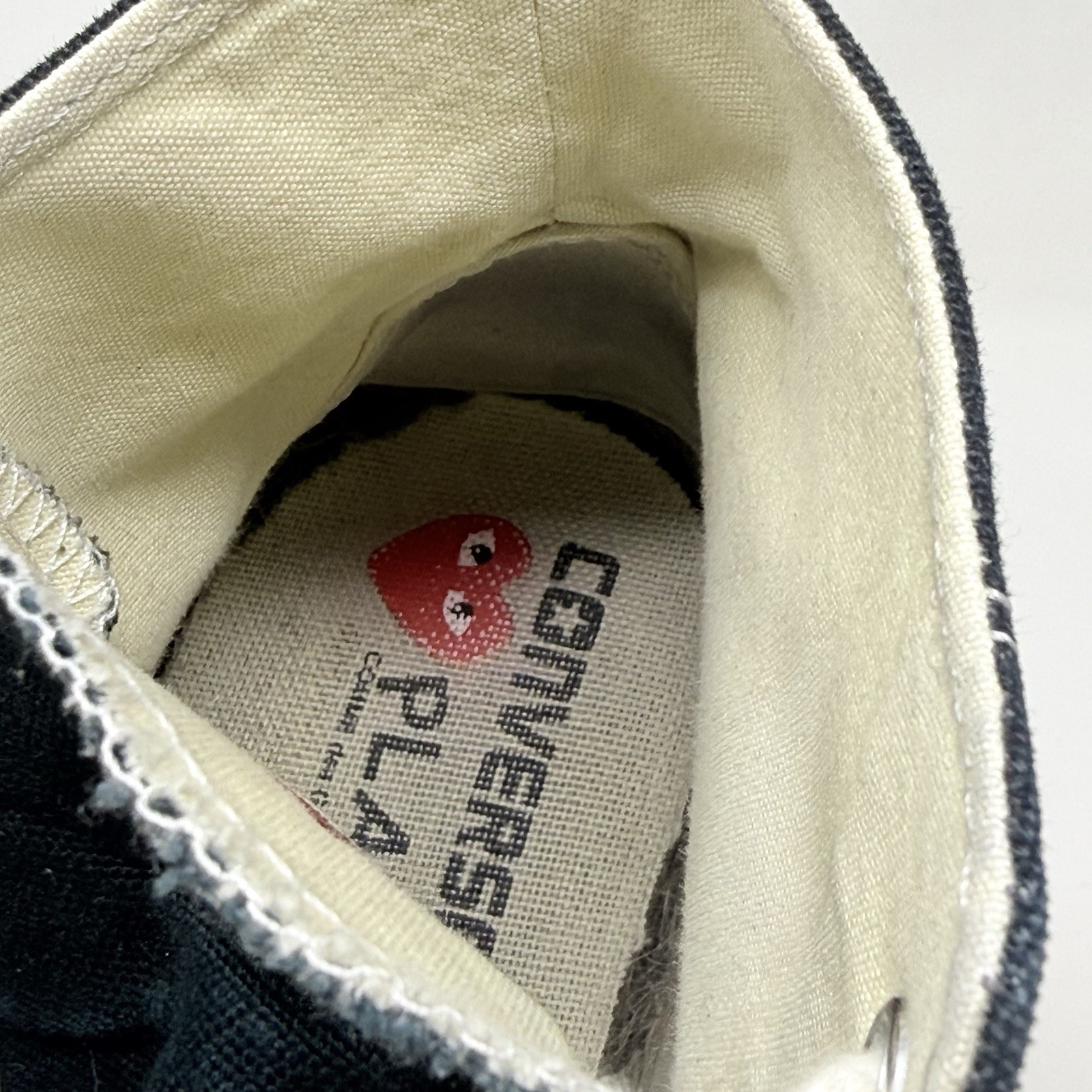 Converse x Comme des Garcons Play Chuck 70 Hi Mens 10 Black Grunge Skate Shoe