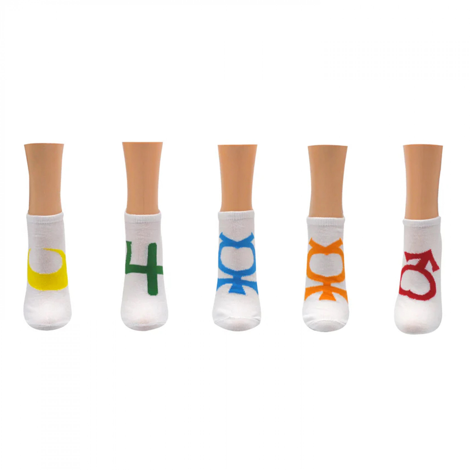 Sailor Moon Scouts Lowcut Pom Pom Socks 5-Pack Multi-Color