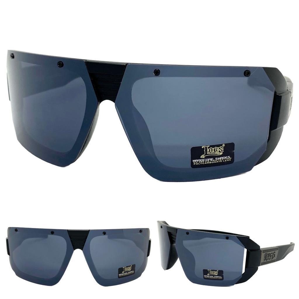 Men Biker Gangster Hardcore Hip Hop Rapper Locs SUNGLASSES Black Frame Dark Lens