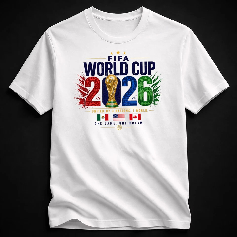 Fifa World Cup 2026 Printed T-Shirt, Graphic Tee USA Football Fan