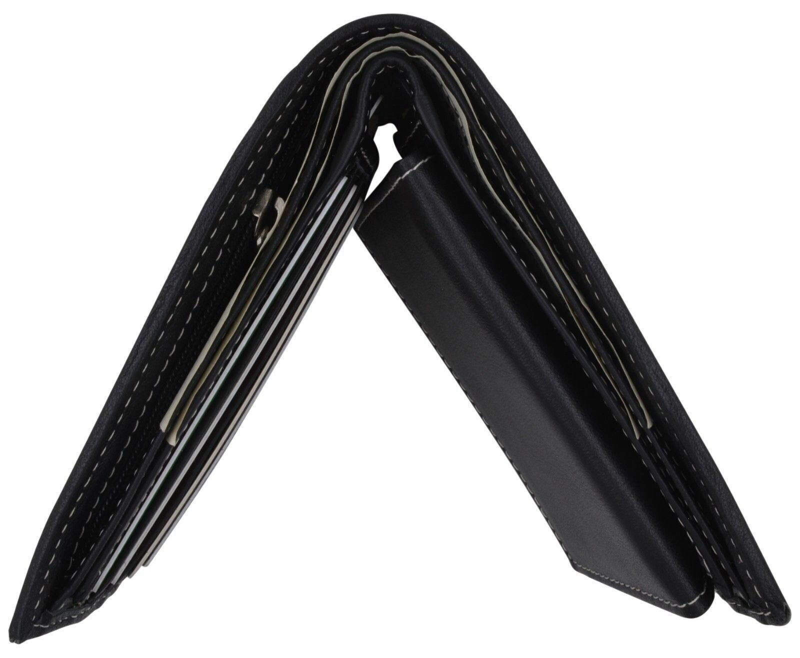 Cavelio Brand New Genuine Leather Bifold Wallets For Men With Flip-Up ID Window