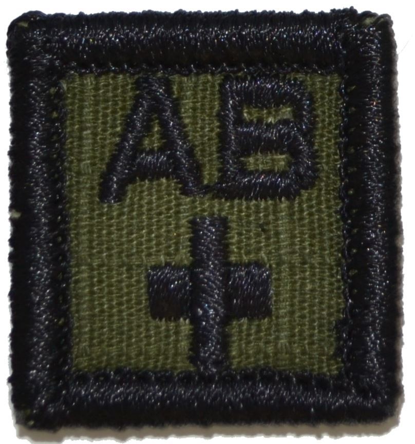 Blood Type – 1×1 Military/ Patch Hook Backing (All Blood Types) Army