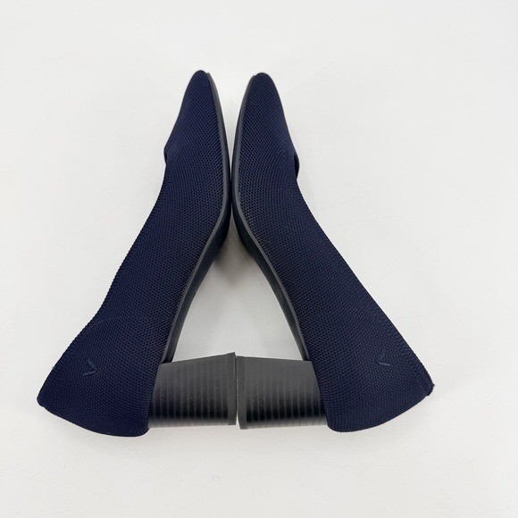 Vivaia Blue Almond Toe Block Heel Pumps Size 39.5