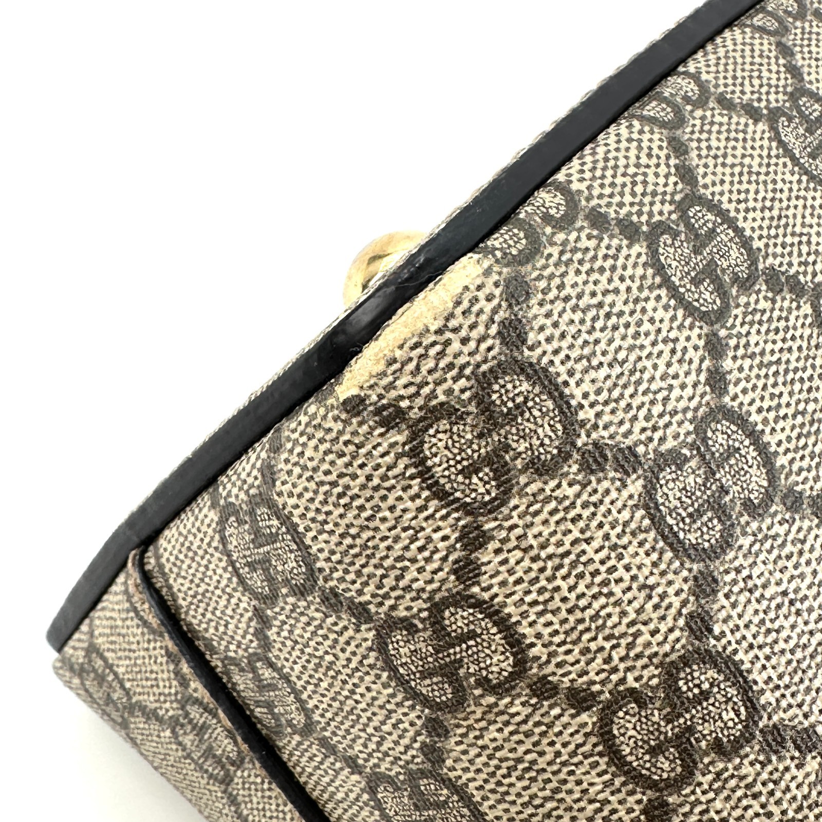 Gucci GG Supreme Monogram 2 Way Purse Bag Tote Pink