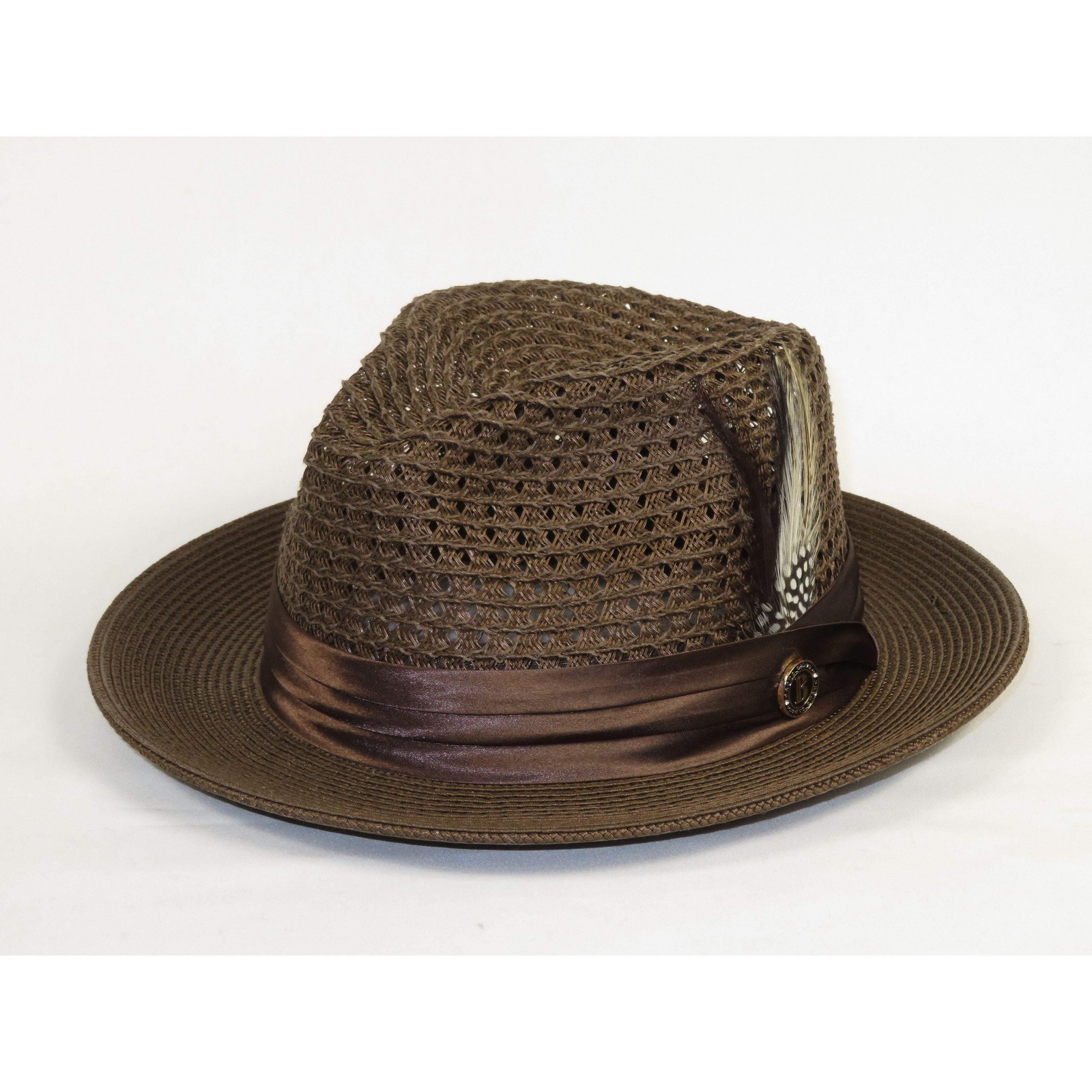 Men’s Summer Spring Braid Straw style Hat by BRUNO CAPELO JULIAN JU918 Brown