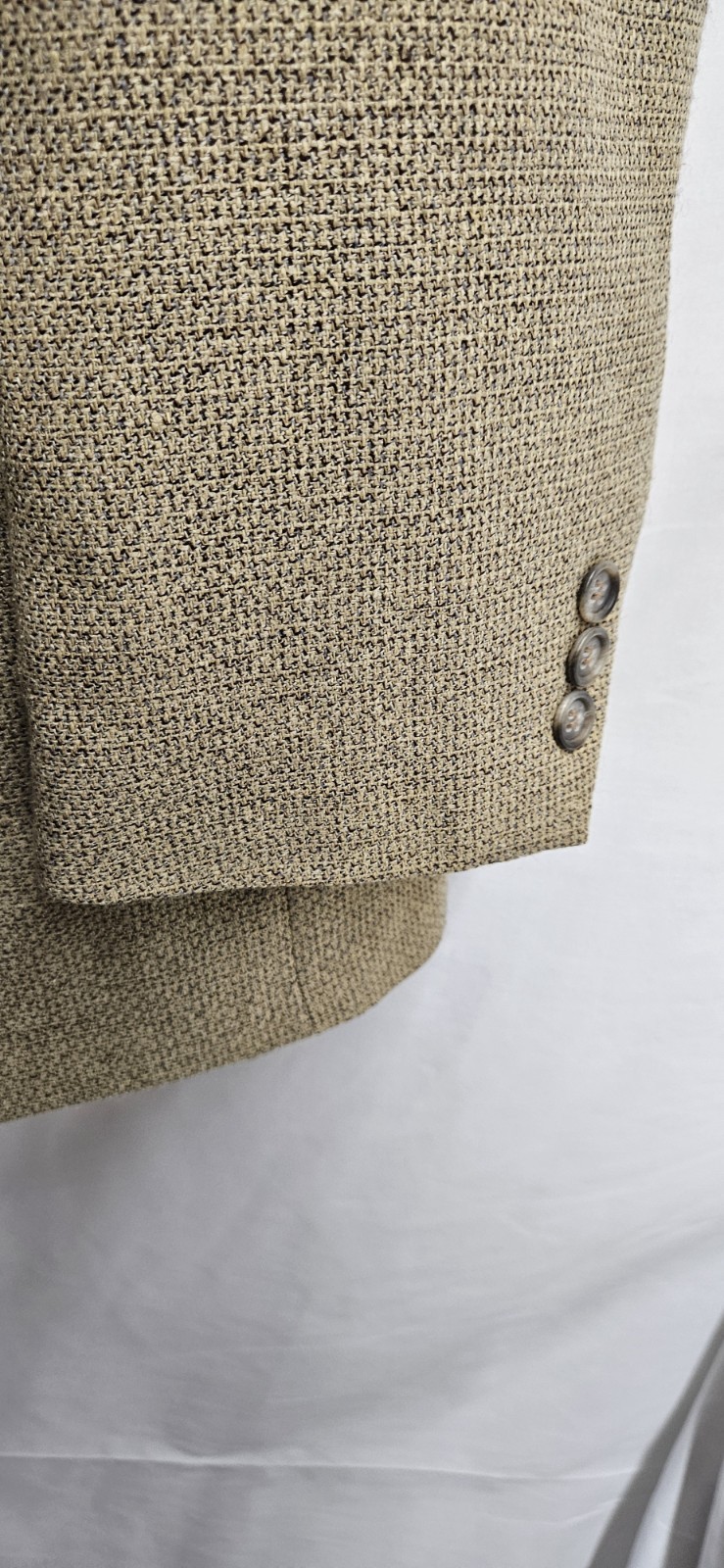 Khaki Tailors Row by Deansgate Sports Jacket Blazer 2 Button Men’s 42R Silk Wool