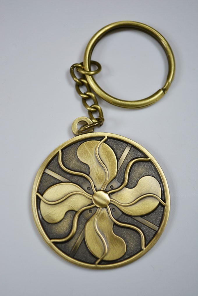 Keychain – Antique Fan – Vintage Fan – Emerson GE Westinghouse – Brass Blades