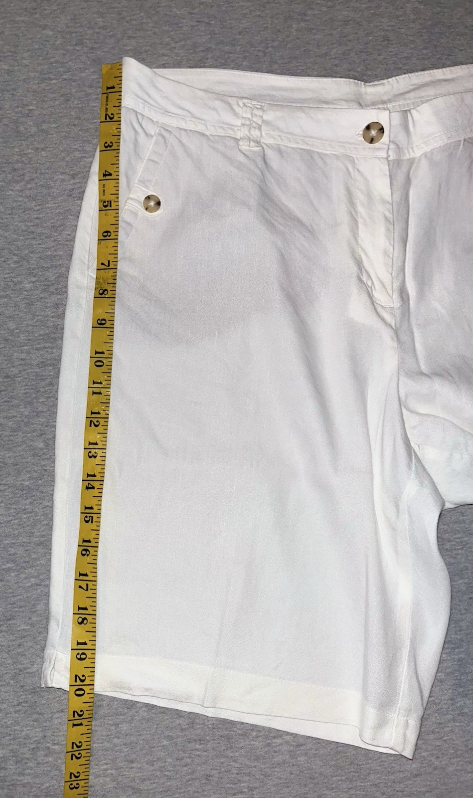J Jill Linen Stretch Shorts White 16 Beach Coastal Gorpcore