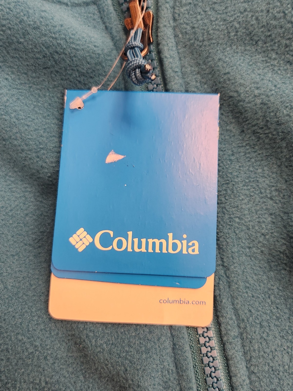 New COLUMBIA Fast Trek II Jacket Women XL Teal Blue Fleece Full Zip Pockets NWT