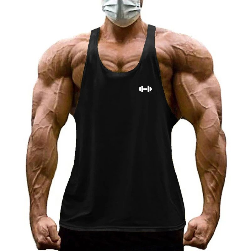 Gym Bodybuilding Stringer Y-back Tank Tops Mens Fitness Sleeveless Cotton