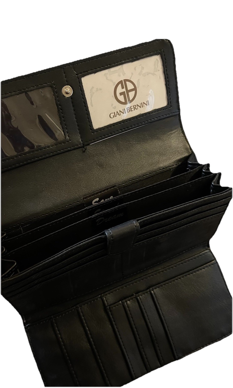 Giani Bernini Black Women’s Checkbook Zip-Around Wallet w/ID Window, Cards