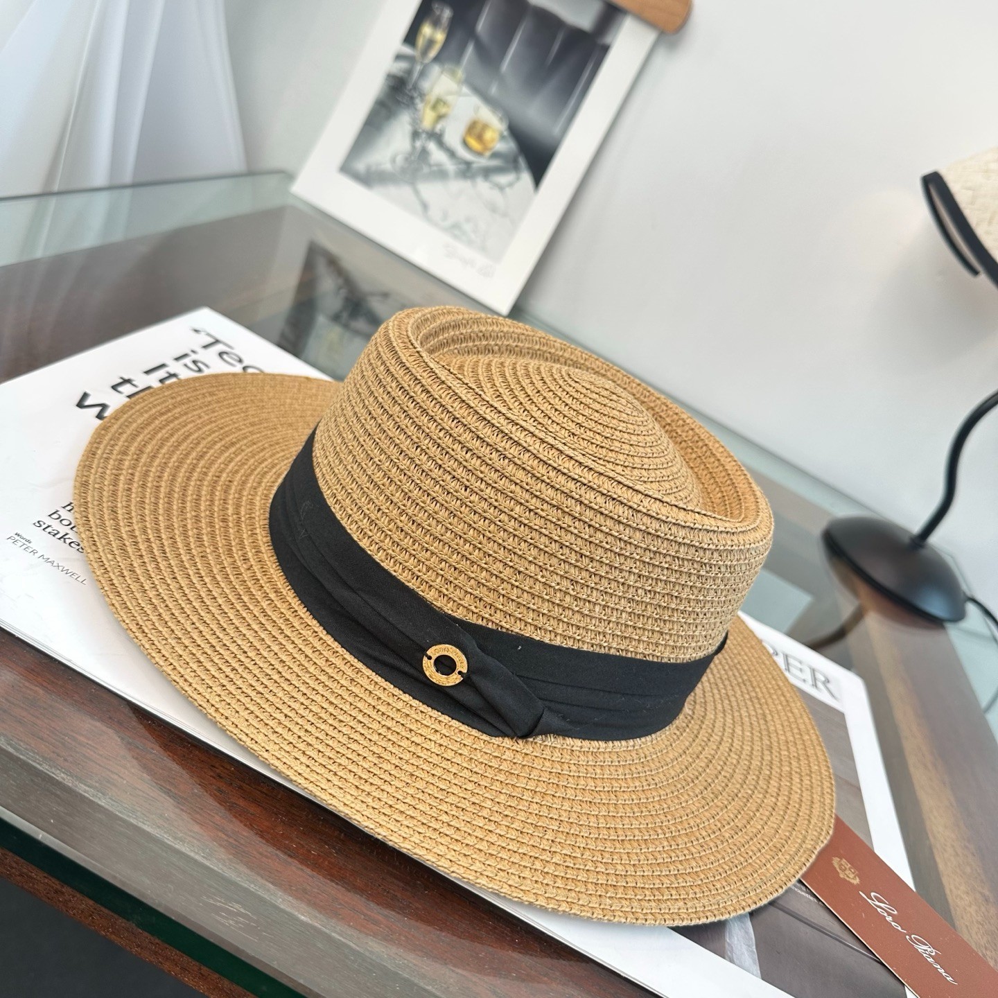 Loro Piana Summer Resort Flat-Top Woven Straw Hat