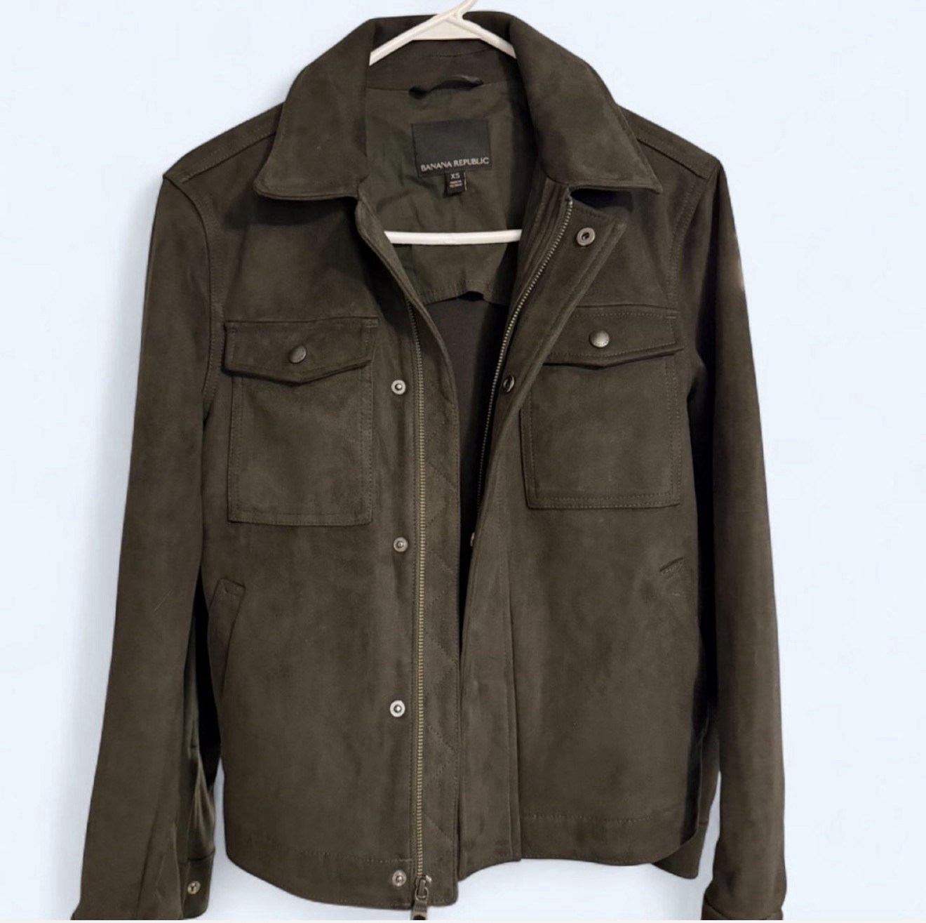 Banana Republic Men’s Green Jacket XS Zip/Button Pockets