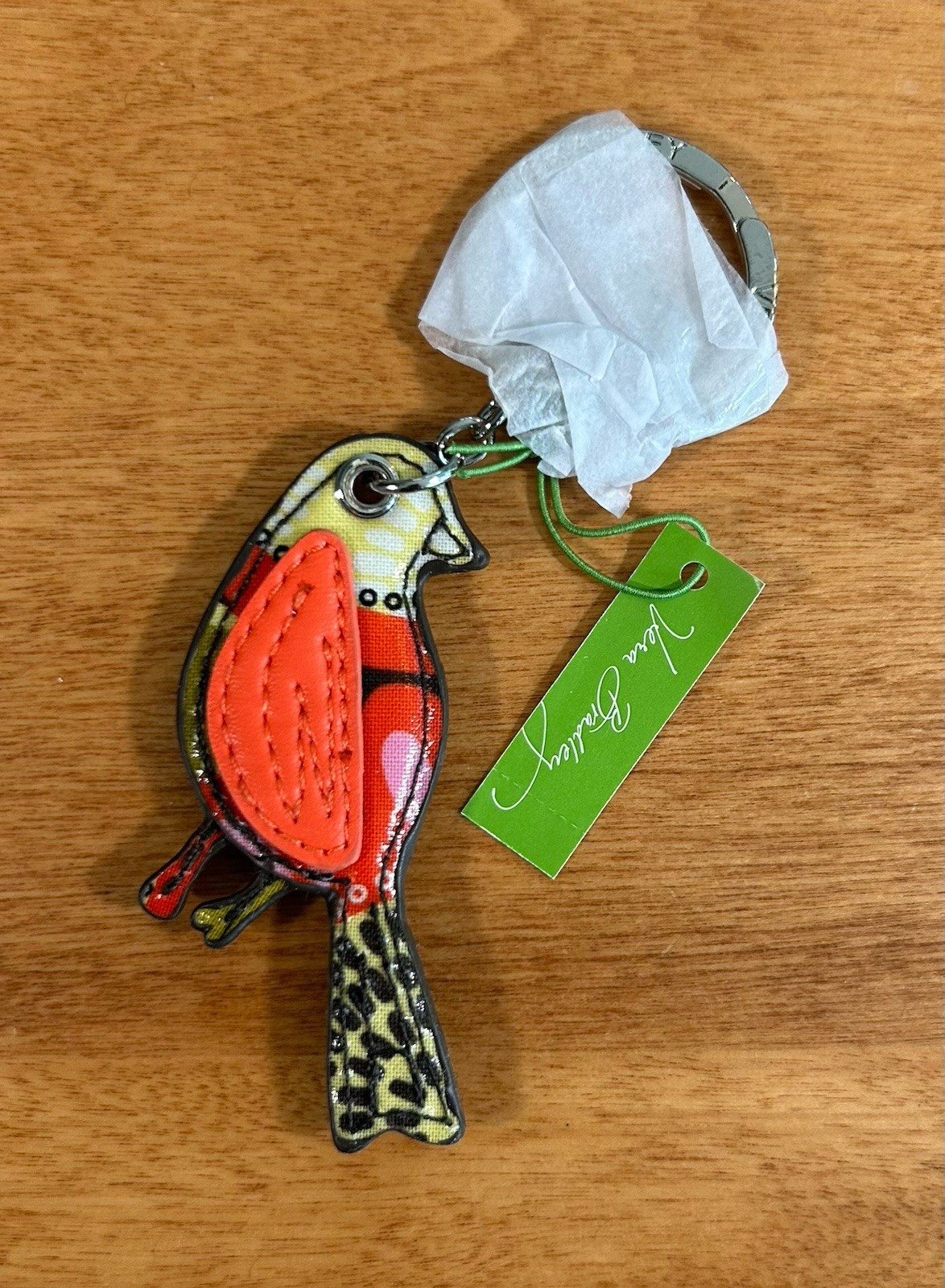 Vera Bradley Bird Keychain In Flower Shower 13657-157 Sealed NWT