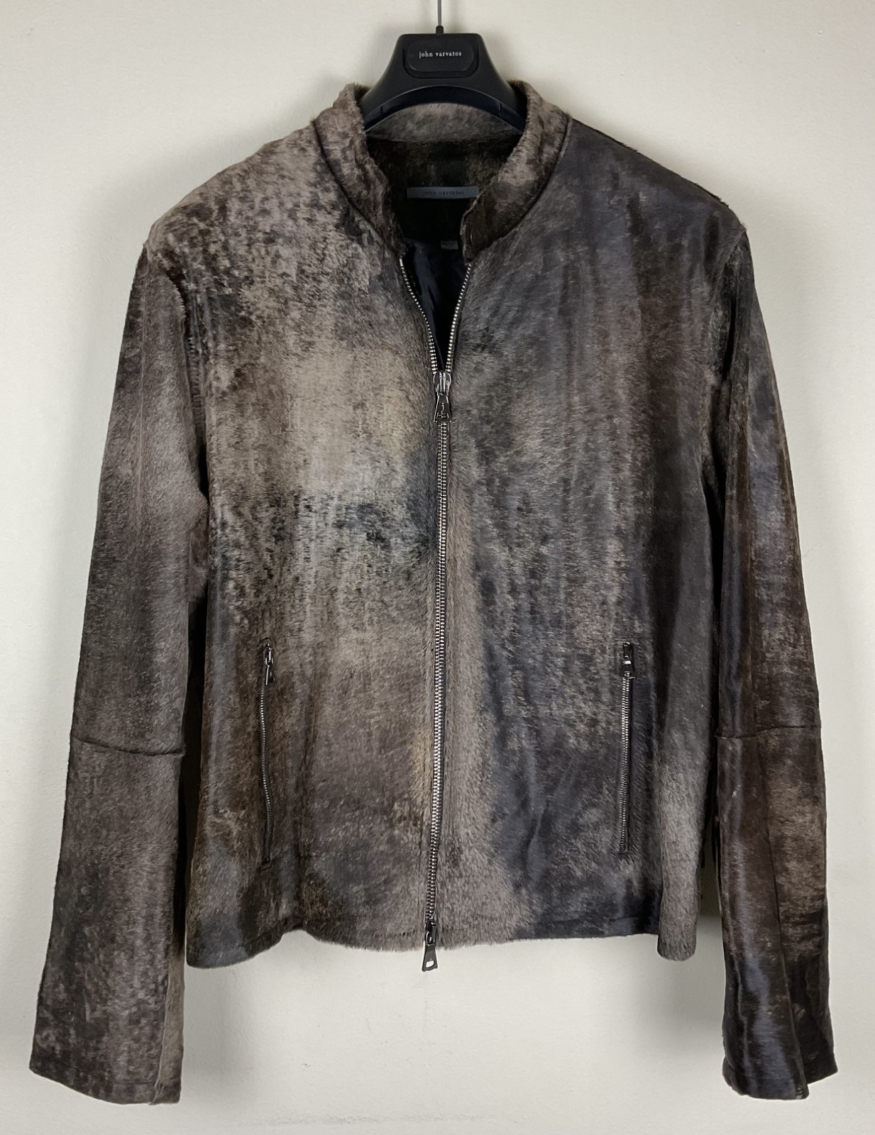 GRAIL $2998 John Varvatos Collection Calf Hair Moto Jacket EU58X US48X