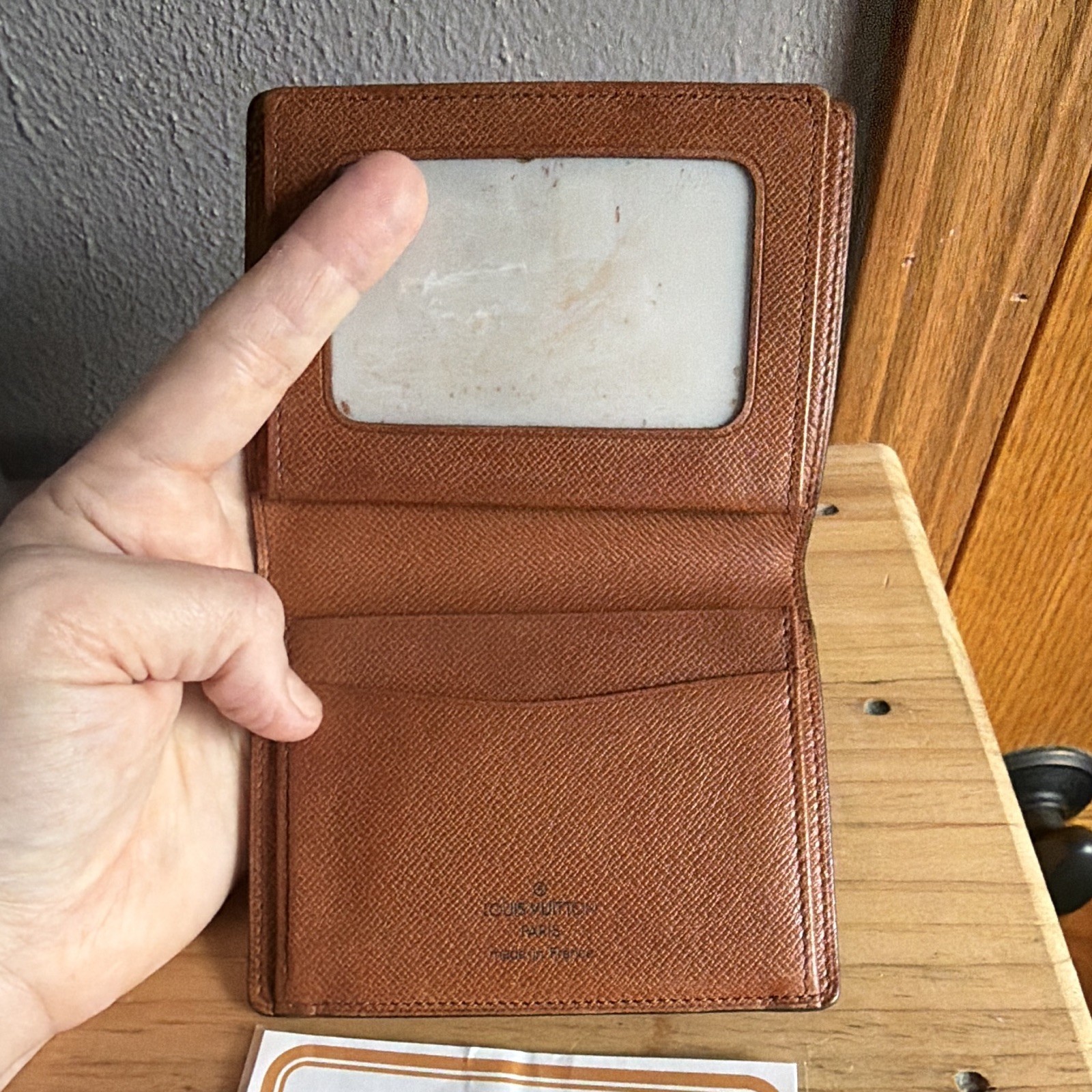 Louis Vuitton Monogram Canvas/Leather Bifold ID/Document Holder Brown