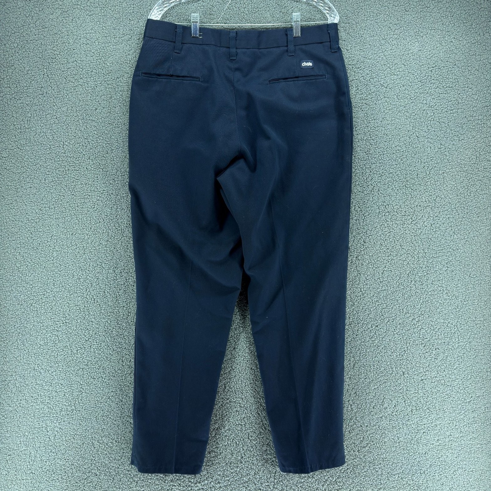 Cintas ComfortFLEX Pants Mens 34 Navy Blue Work Chino Flat Front Workwear