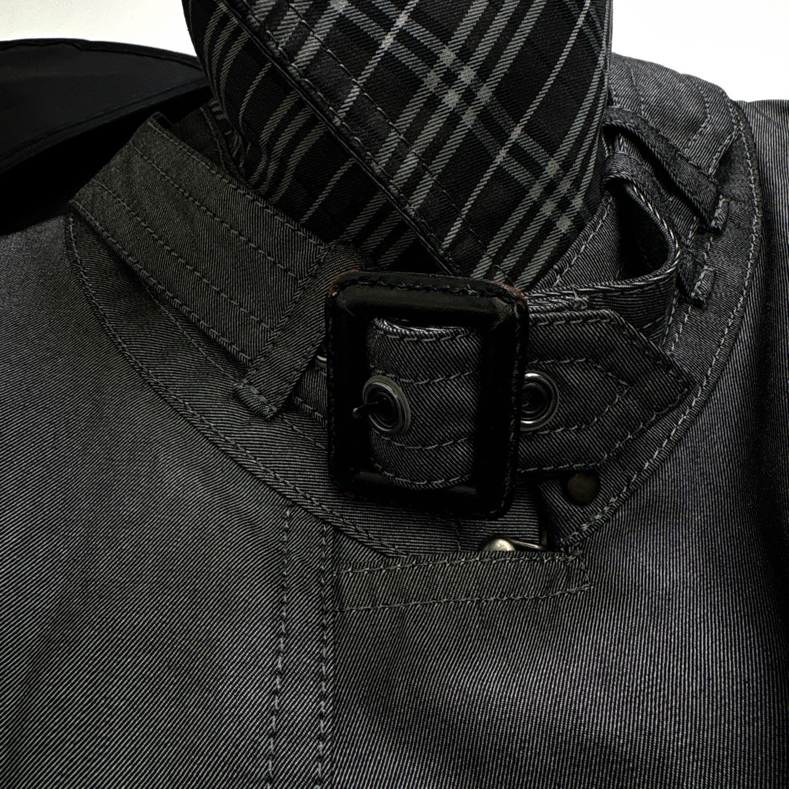 Men Coat, Burberry Black Label Cotton Trench Coat quilting Liner Grey M 44 46