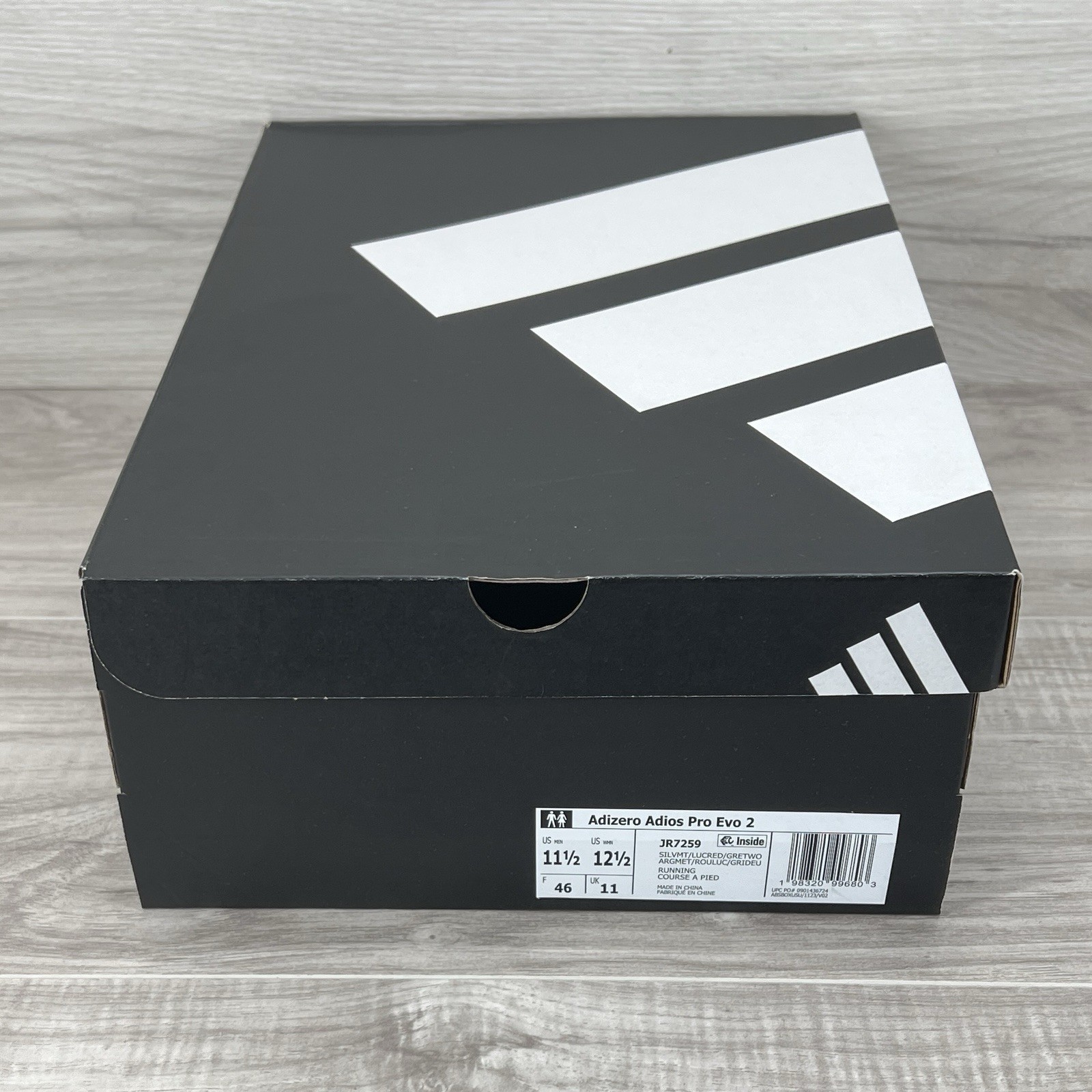 Size 11.5 – adidas Adizero Adios Pro Evo 2 Silver JR7259 Brand New DS