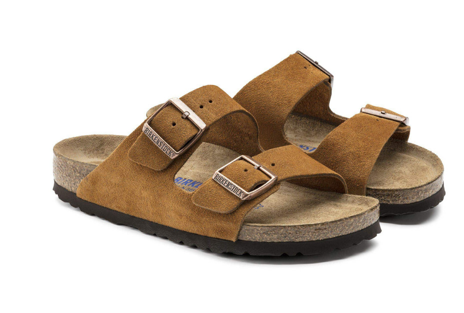Birkenstock Arizona Soft Footbed Suede Leather Sandals Taupe-Mocha-Mink-Black