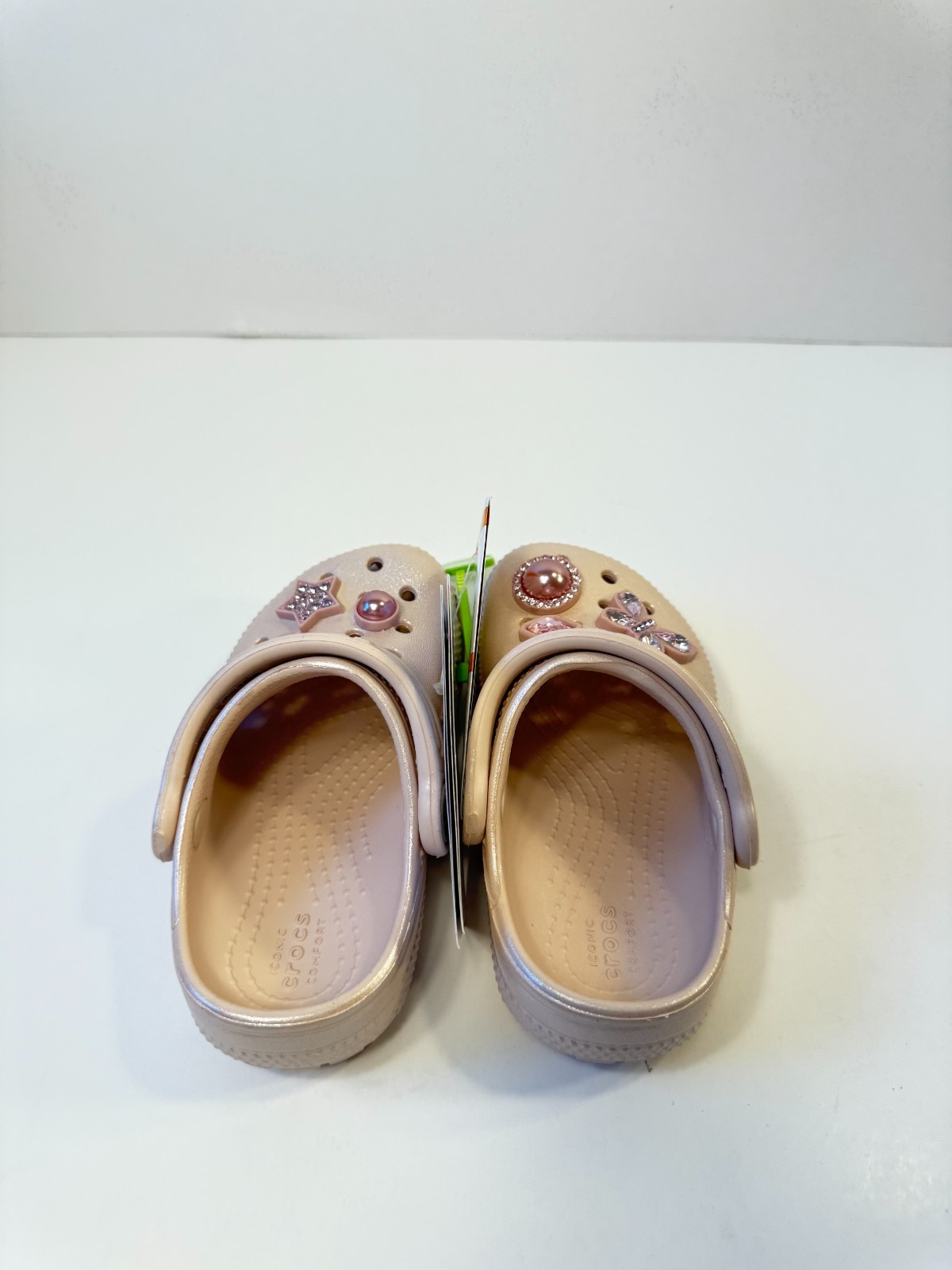 9.1 Crocs Toddlers Girls Shimmer Gemstone Classic Clogs Pink Quartz-US 7
