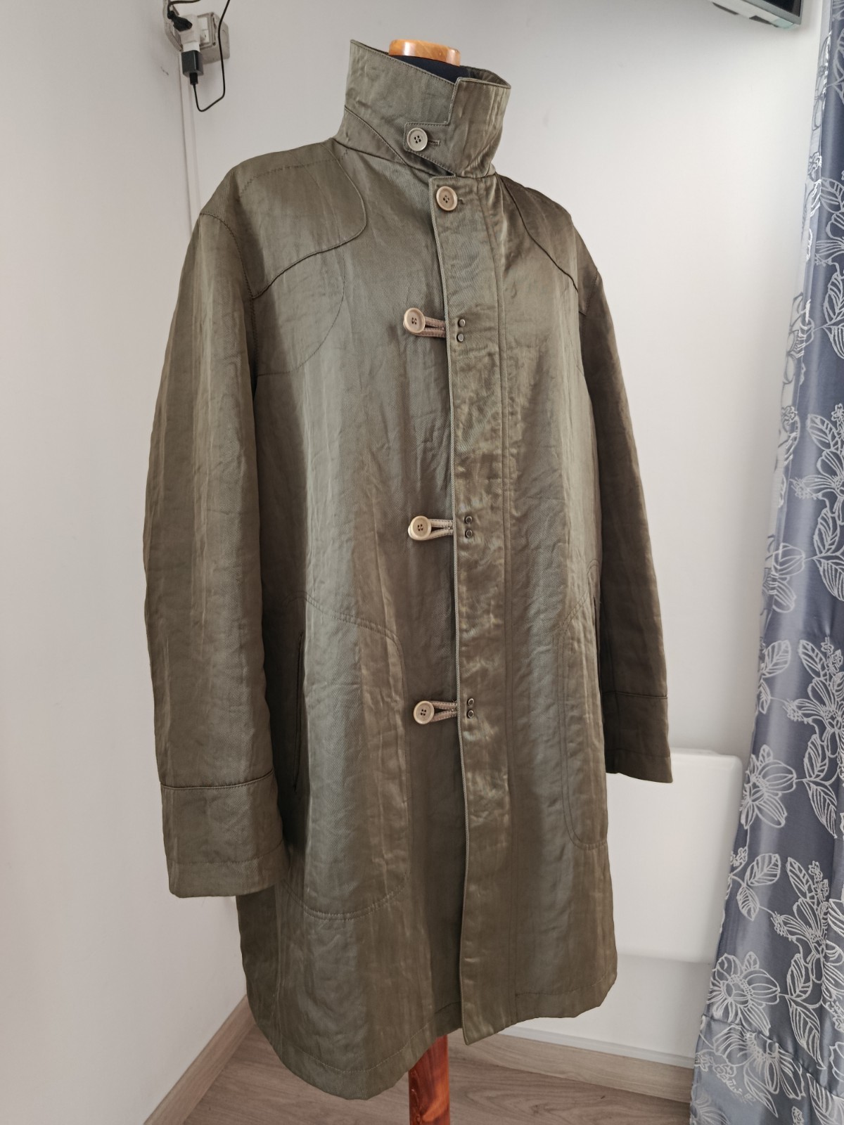 Calvin Klein Collection 2006 Italo Zucchelli Olive Technical Nylon Shell Coat 54