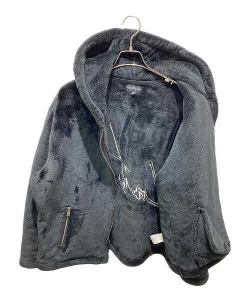THE COUTURE CLUB Back embroidered fleece zip hoodie black TCC