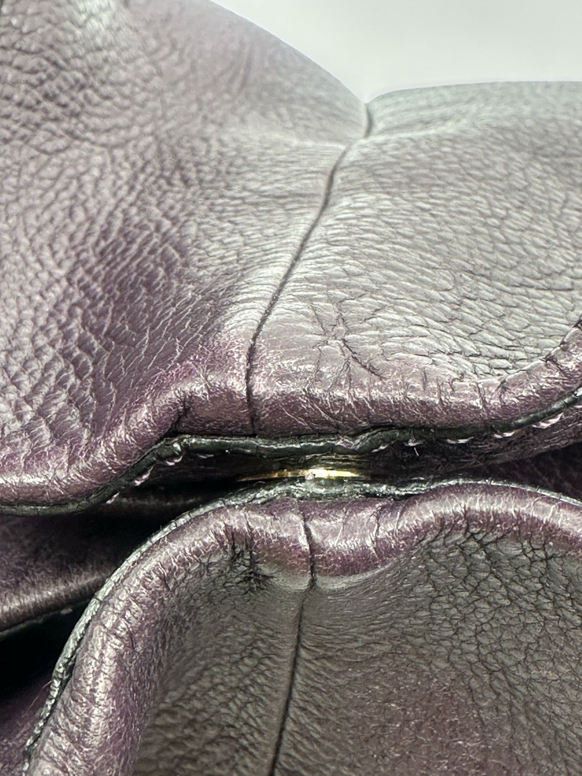 COACH Madison Phoebe 3 Compartment Eggplant Leather Tote Shoulder Handbag 24621