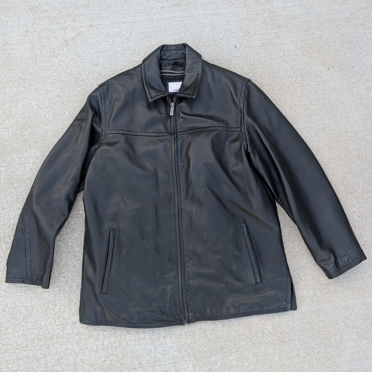Wilsons Leather Men’s Black Leather Jacket L Full Zip Thinsulate Quilted Lined