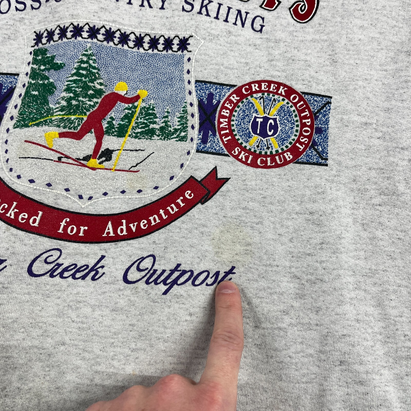 Vintage 90’s American Eagle Alpine Sports Cross Country Skiing Gray Crewneck L
