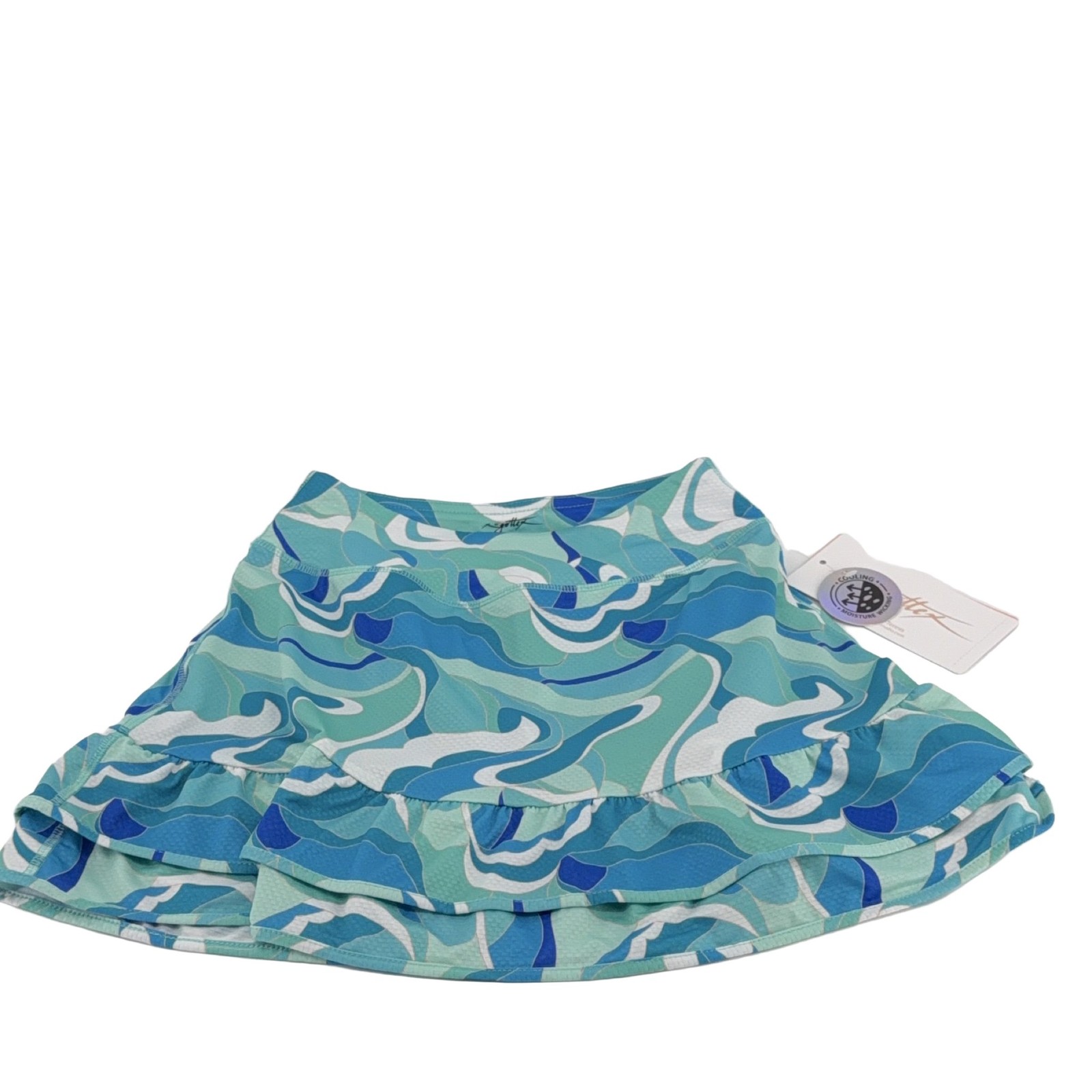 X by Gottex Athena Blue Green White Swirl Skort Women’s S Built-In Shorts XS