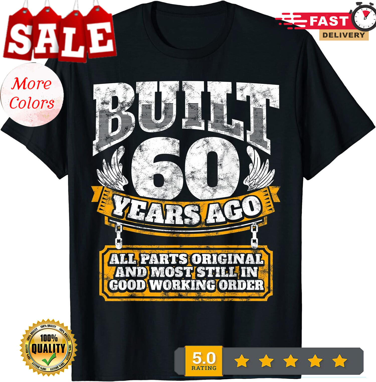 Funny 60th Birthday B-Day Saying Age 60 Year Joke Unisex Casua T-Shirt.