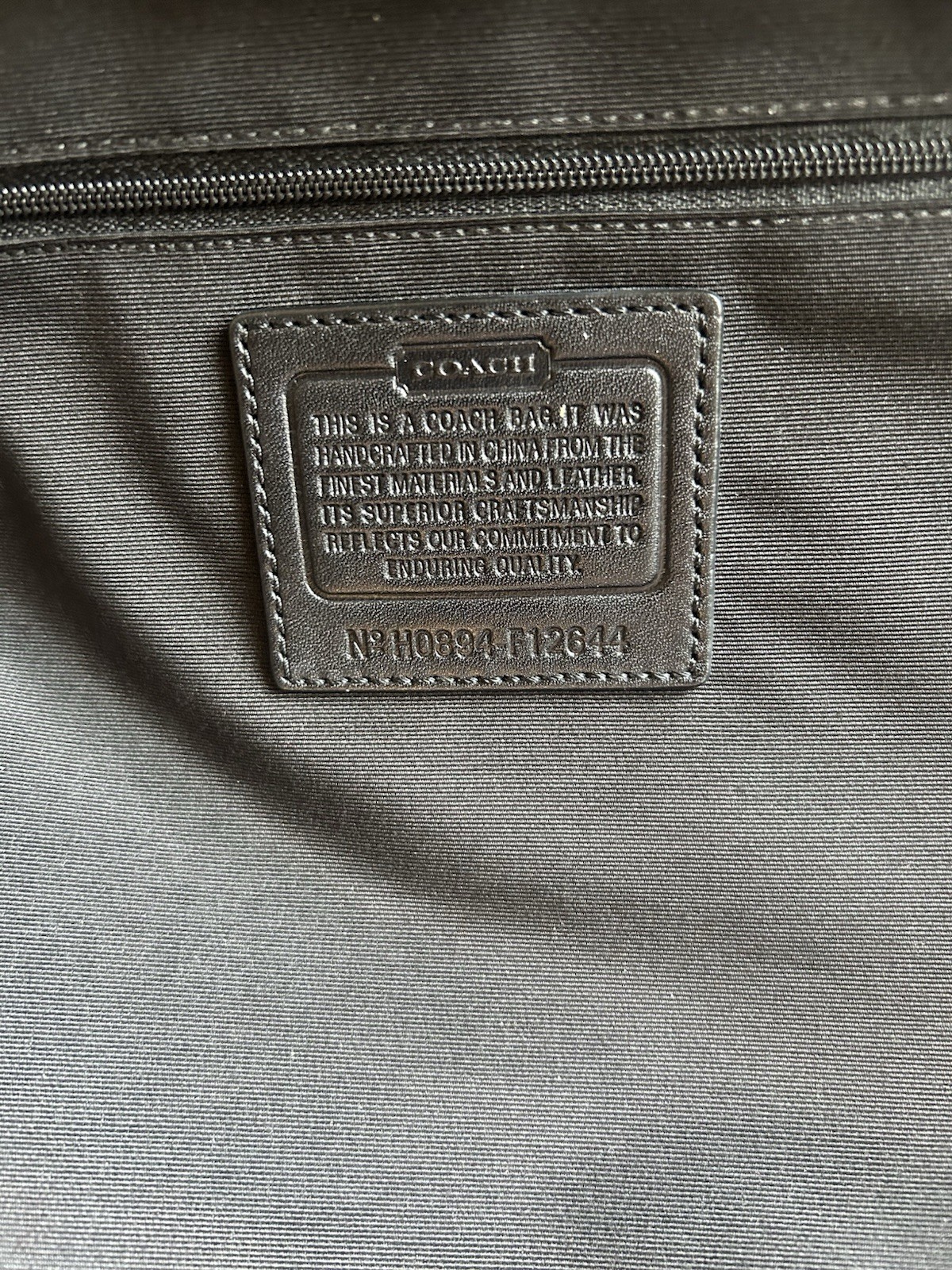 Vintage Coach Soho Flap Shoulder Bag Signature Canvas Black Gray Buckle F12644