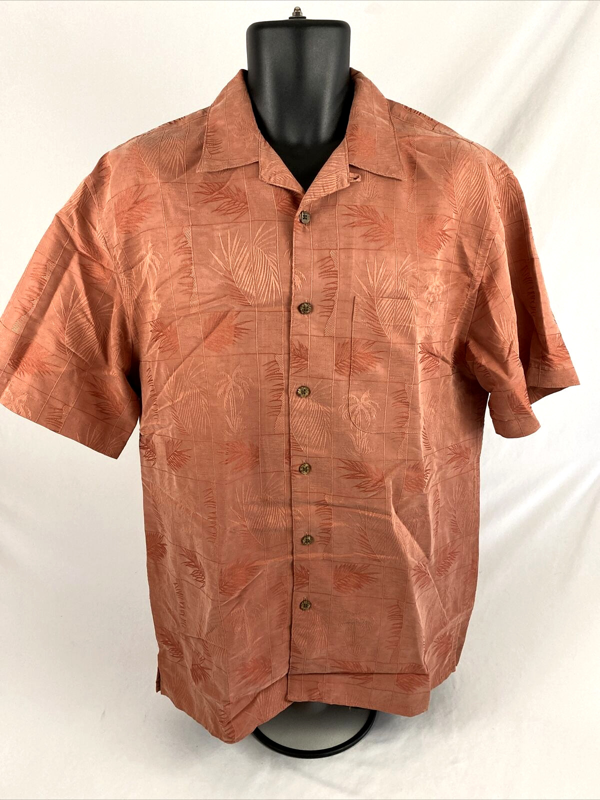 Mens Jos A Bank Modal Poly Blend Floral Short Sleeve Camp Shirt Sz M Red