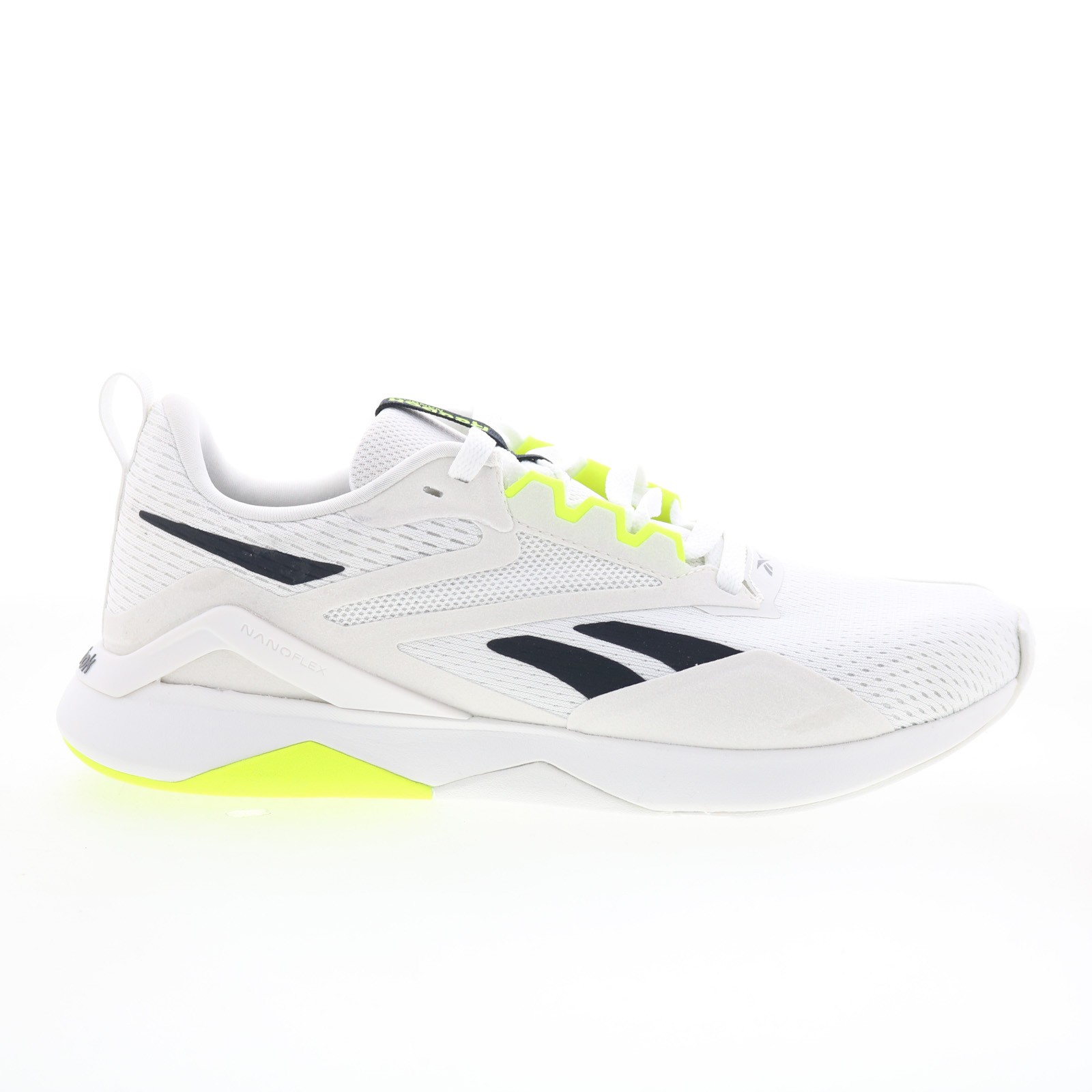 Reebok Nanoflex TR 2 Mens White Mesh Lace Up Athletic Cross Training Shoes