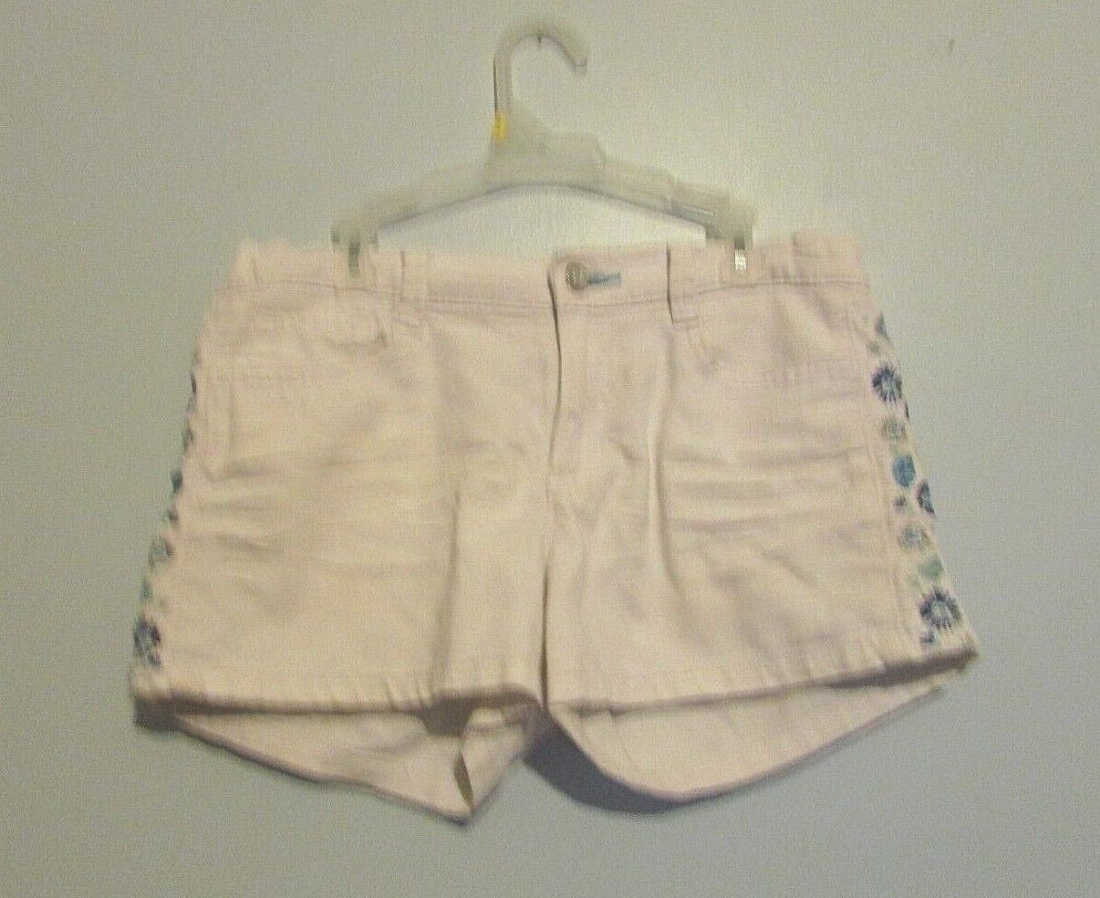 Jordache Girls White Denim Shorts Size 16 Adjustable Waist GUC!!