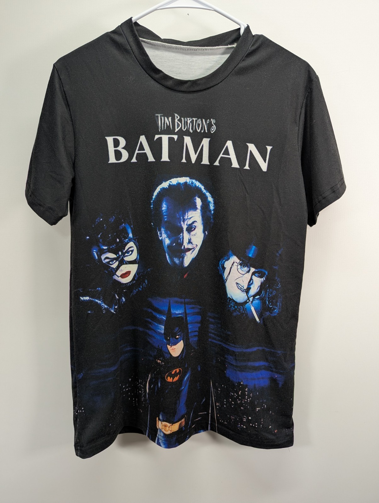 Batman AOP Men’s Small 1989 Joker Tim Burton Jack Nicholson shirt Penguin