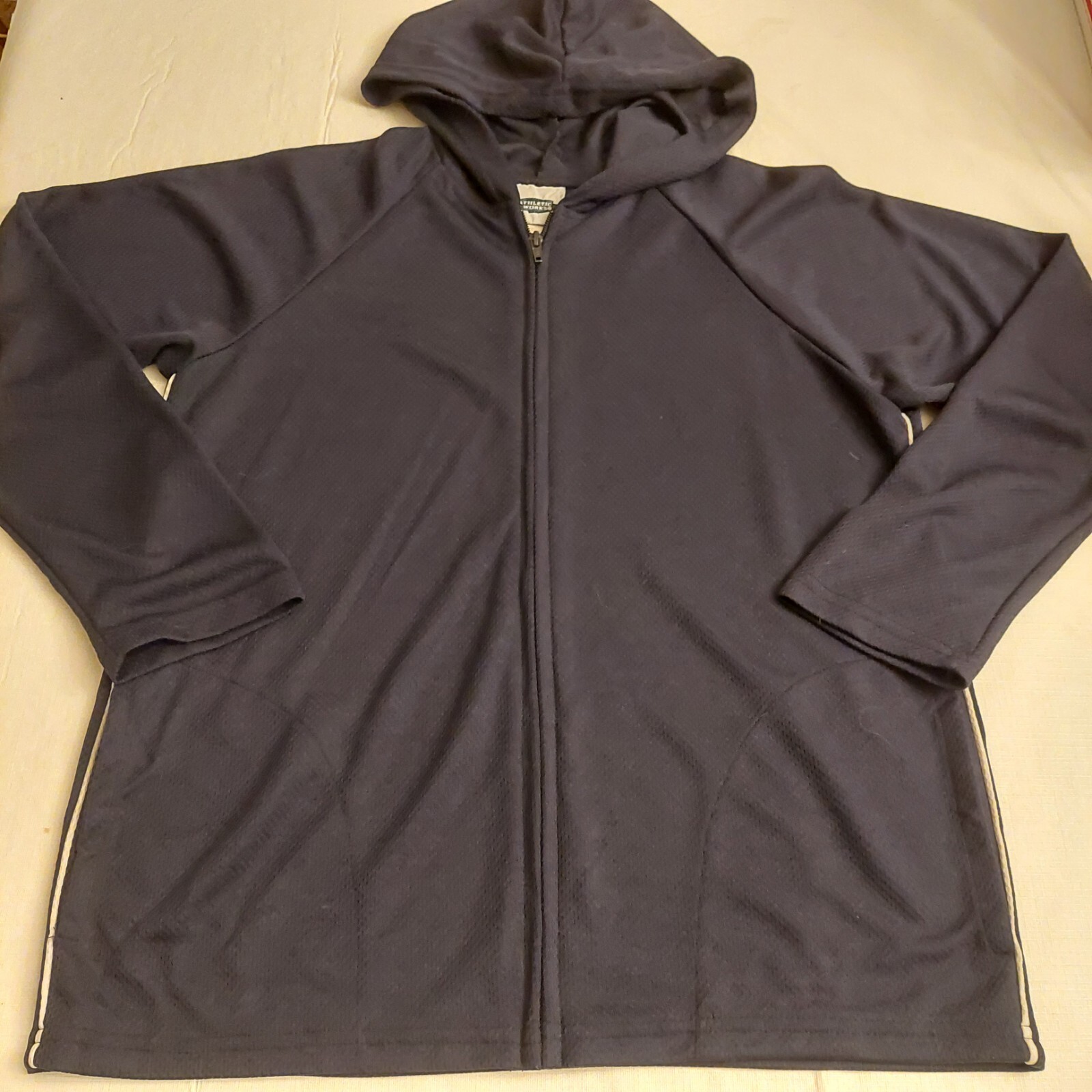 Athletic Works Dark Blue Breathable Full Zip Track Jacket Hoodie Activewear Sz M