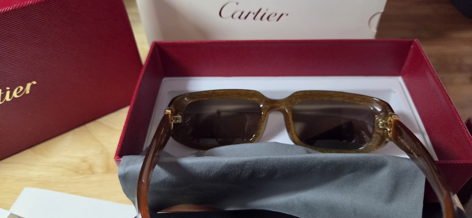 **RARE CARTIER TRINITY SUNGLASSES** Brown w/Gold Accent