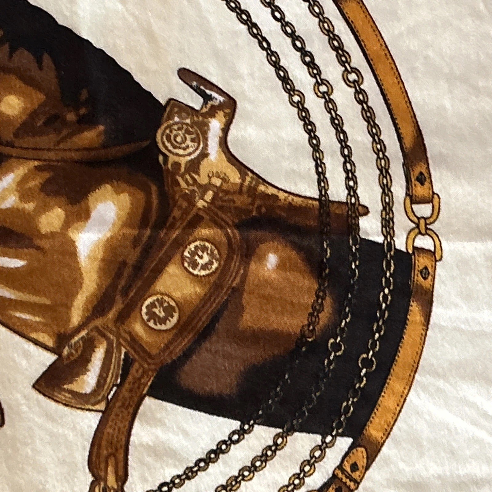 Scarf 100% Silk Gold Navy Blue And Beige Equestrian Scarf 20 Inches By 20 Inches