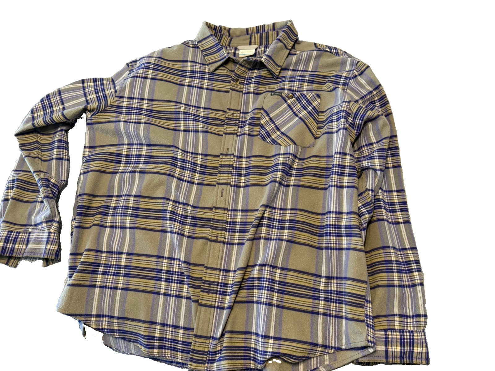 Columbia Men’s Pitchstone Heavyweight II Button-Up Flannel Shirt Size 2XL Purple