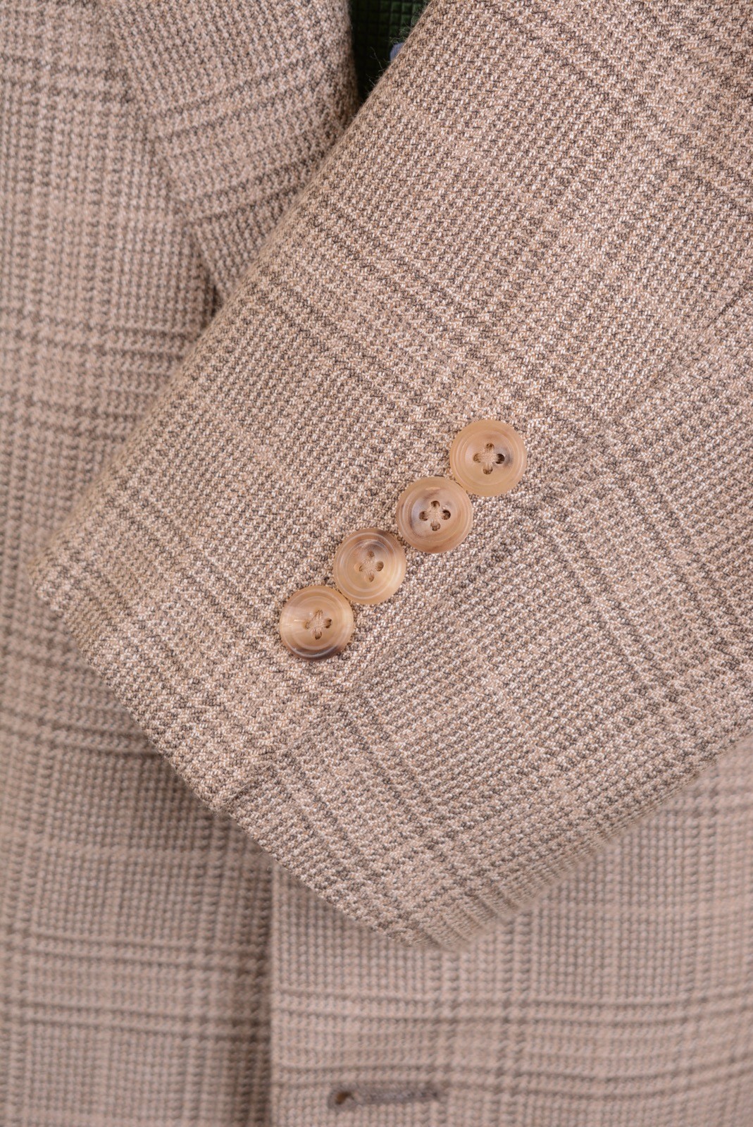 Hickey Freeman Gray Beige Brown SILK WOOL Check Sport Coat Jacket Blazer 44 L