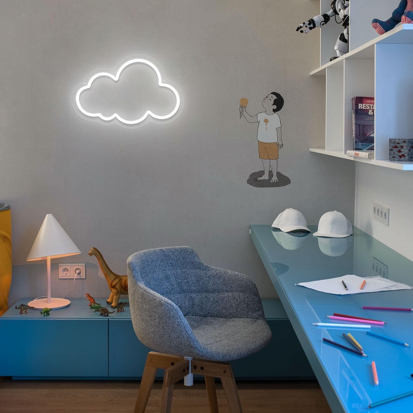 Cloud Neon Sign Cute White Clouds LED Light Sign for Wall,13 * 7.9IN Dimmable…