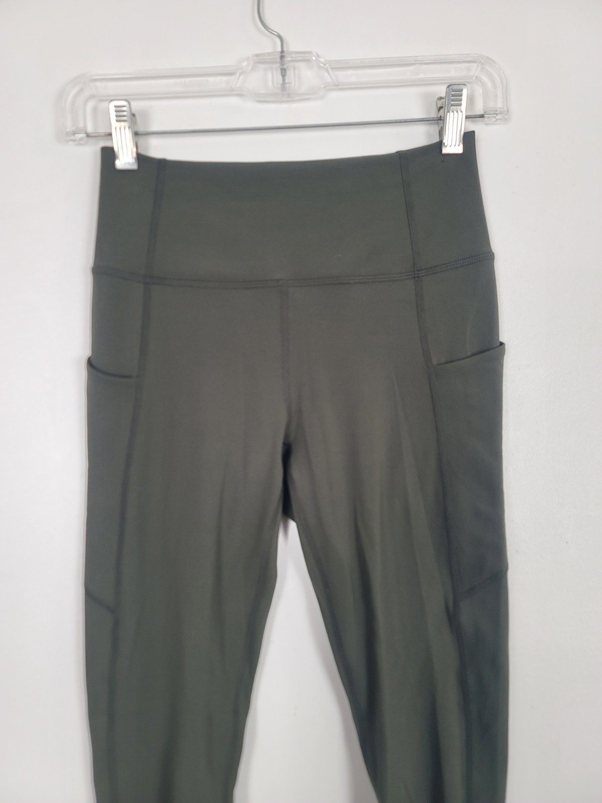 Fabletics Pureluxe Oasis High Waisted Tight Leggings Side Pockets Green Small