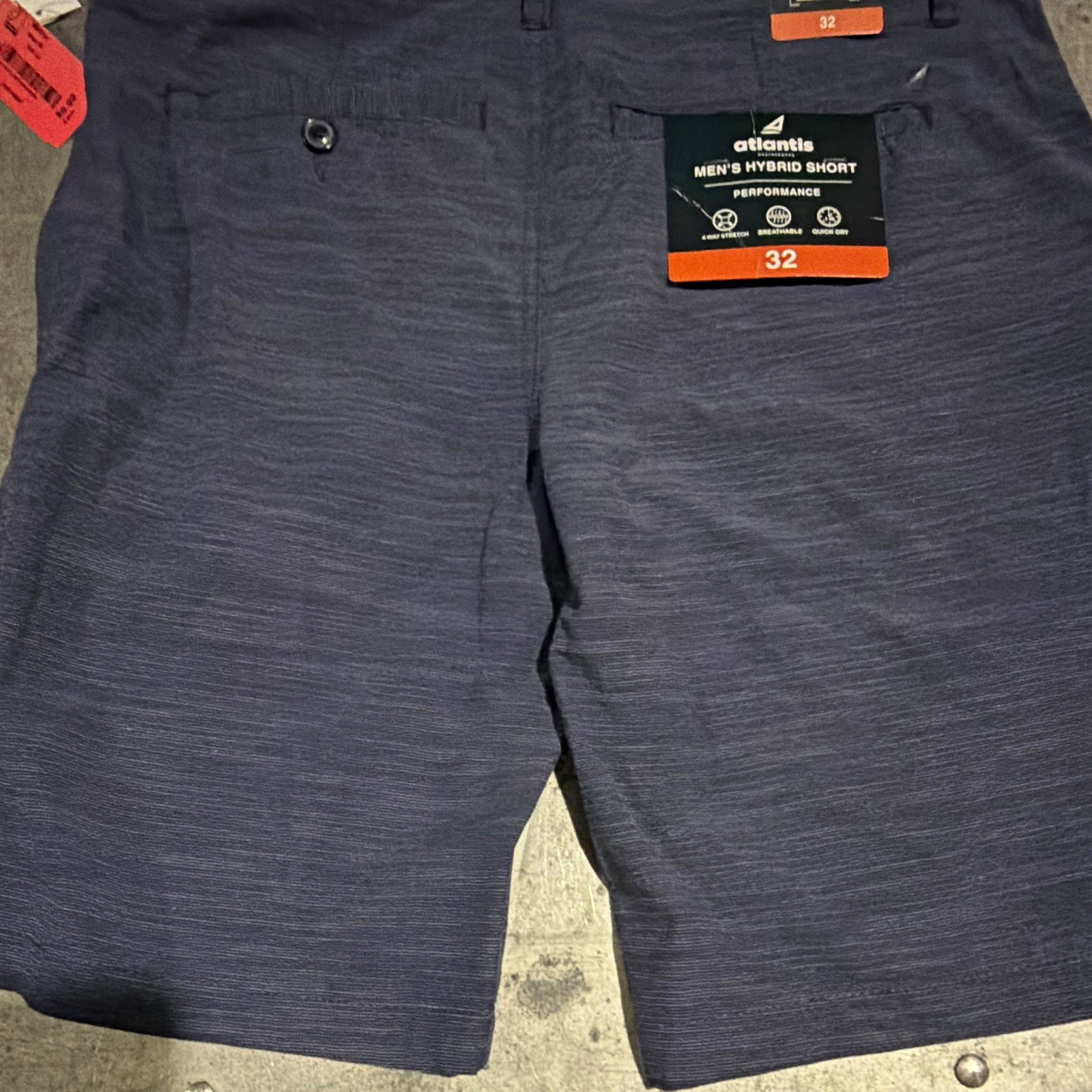 Atlantis Blue Men’s Hybrid Performance Shorts Solid Flat Front Button Quick Dry