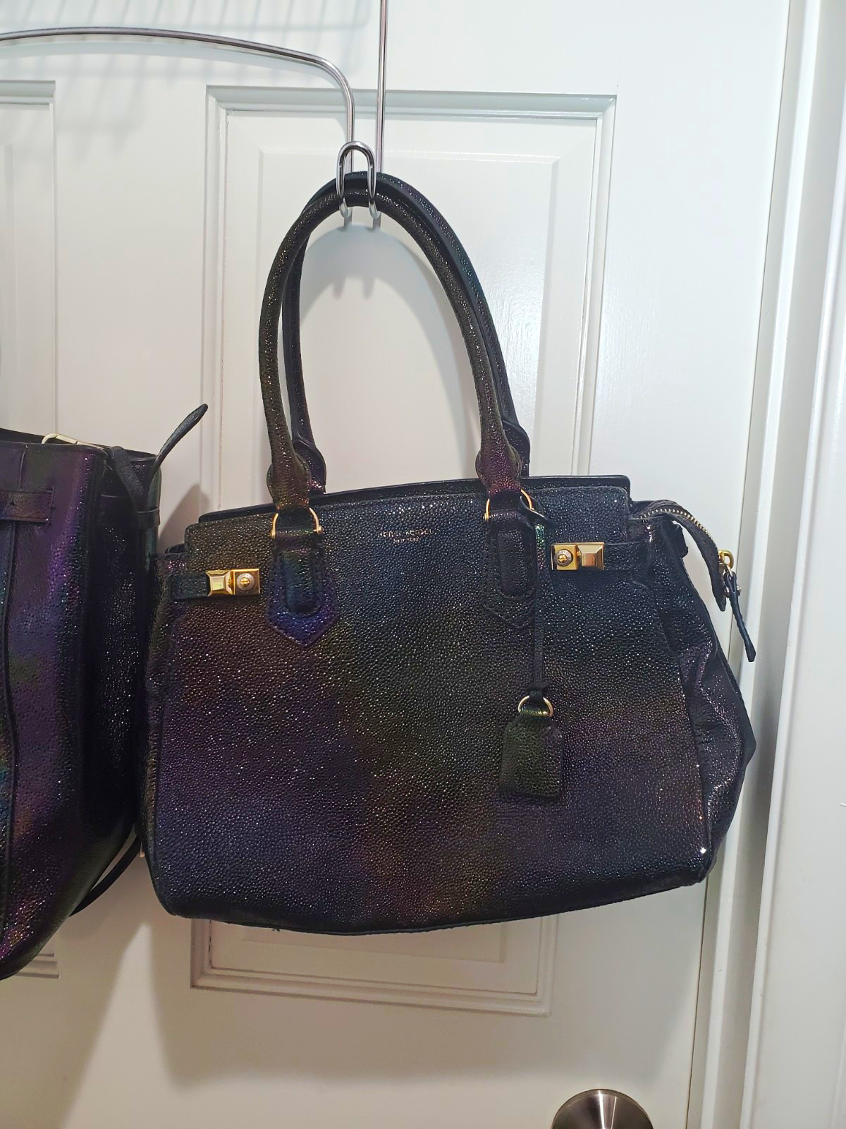 Henri Bendel Petrol Oil Slick Carlyle Satchel