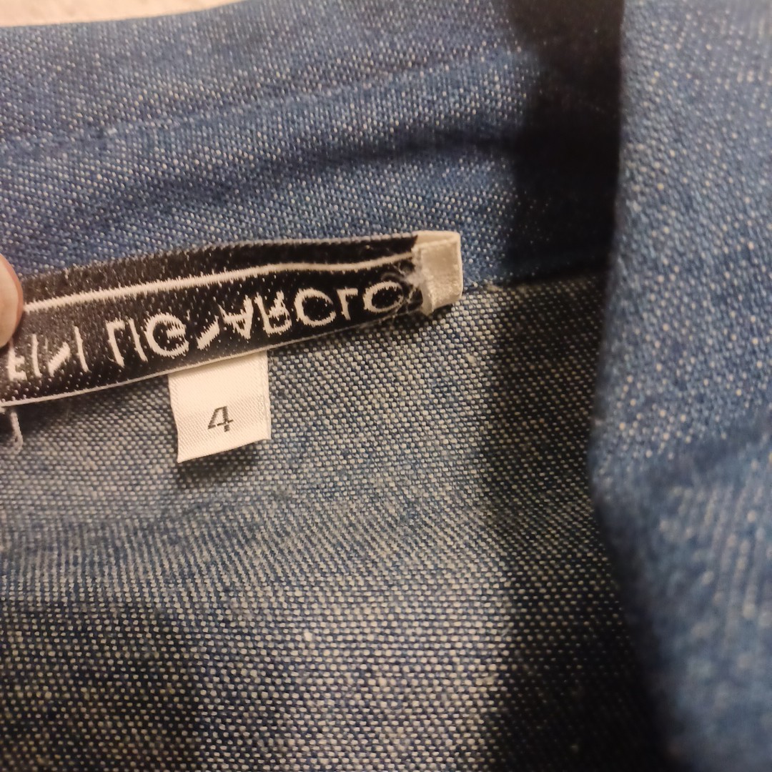 Denim And Leather Jacket Fini Lignarolo Size 4 Made In USA