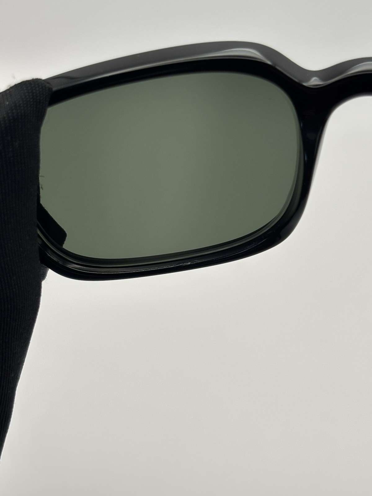 Ray-Ban RB4455 Zuri Rectangle Sunglasses Black Plastic Frame Green Tinted 145mm