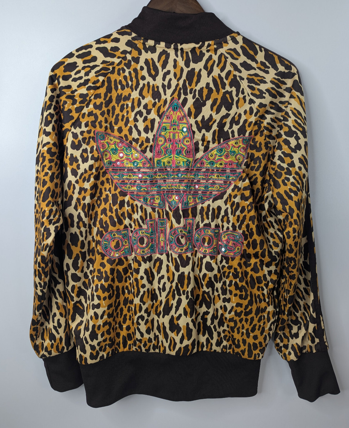 Adidas Jeremy Scott Leopard Sequin Track Jacket Originals Size Medium Rare